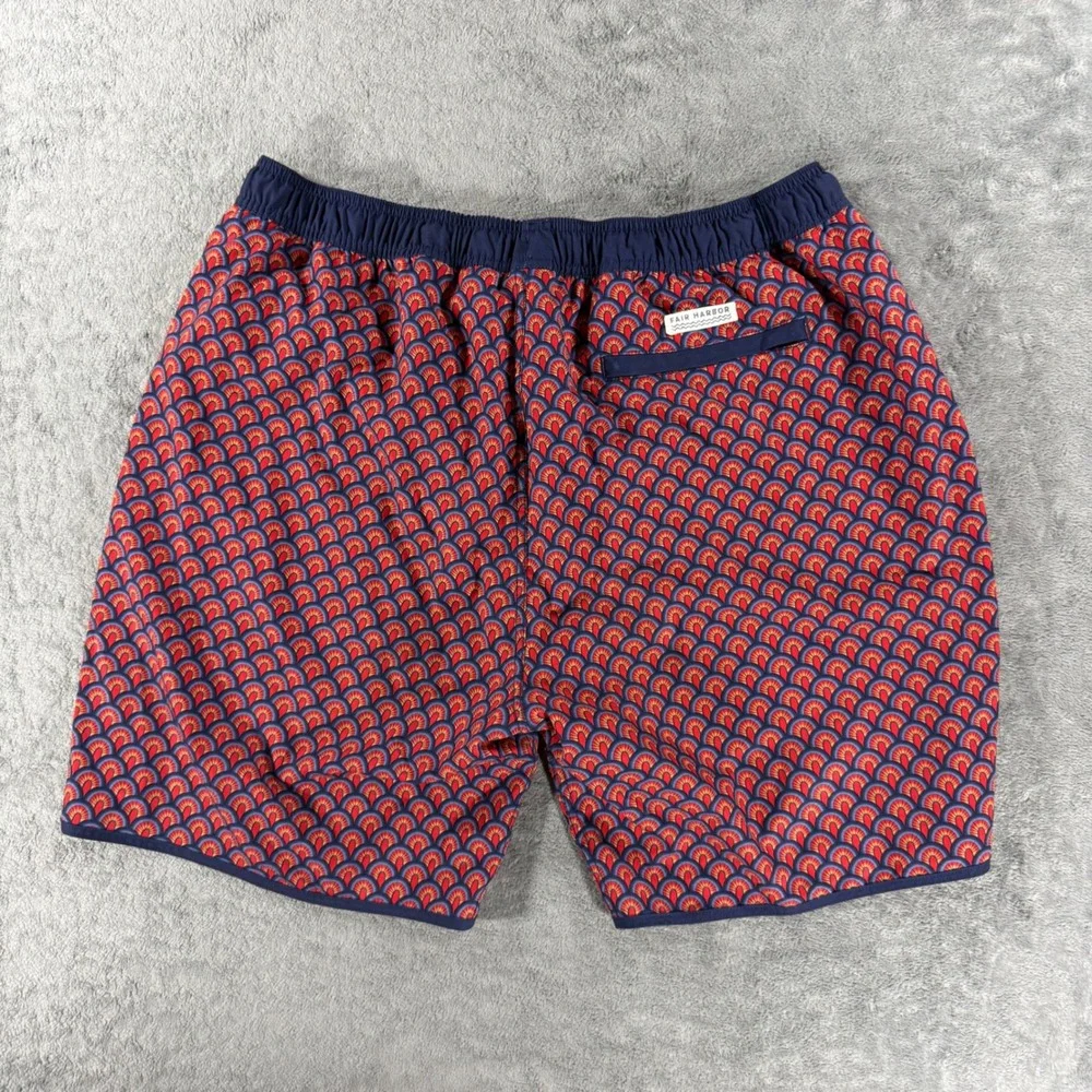 Fair Harbor The Anchor Trunk Mens XXXL Red Excellent Art Deco Compression Lined